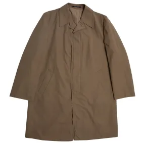 ? (France) Tergal Canvas Weave Revere Collar Balmacaan Coat : XL
