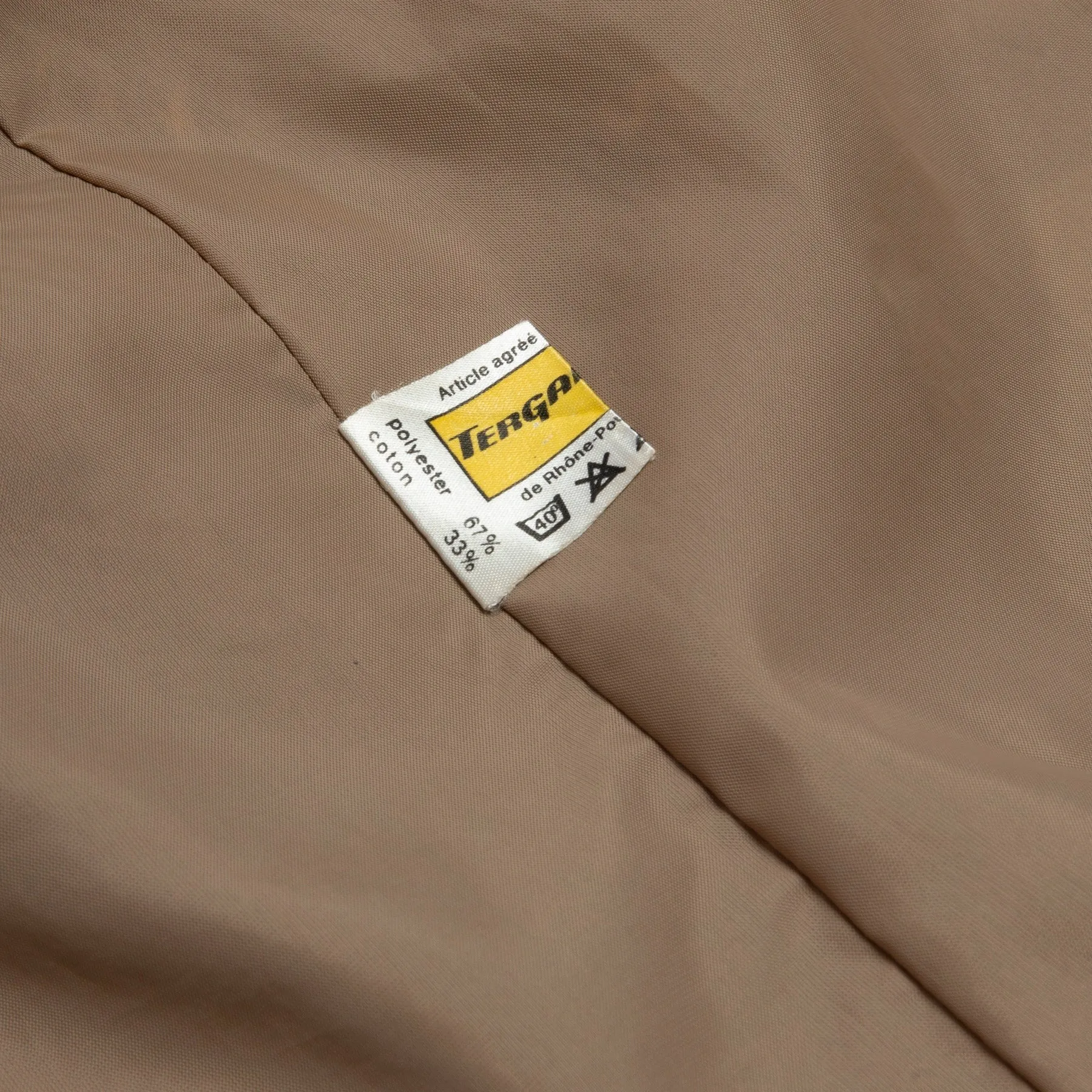 ? (France) Tergal Canvas Weave Revere Collar Balmacaan Coat : XL