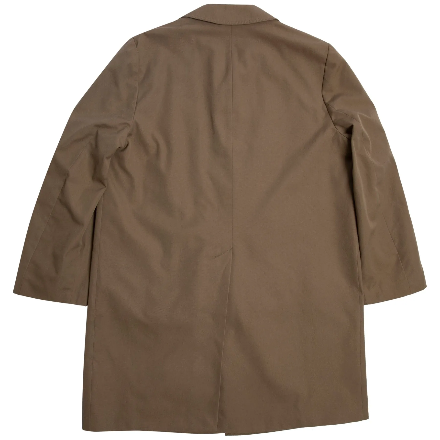 ? (France) Tergal Canvas Weave Revere Collar Balmacaan Coat : XL