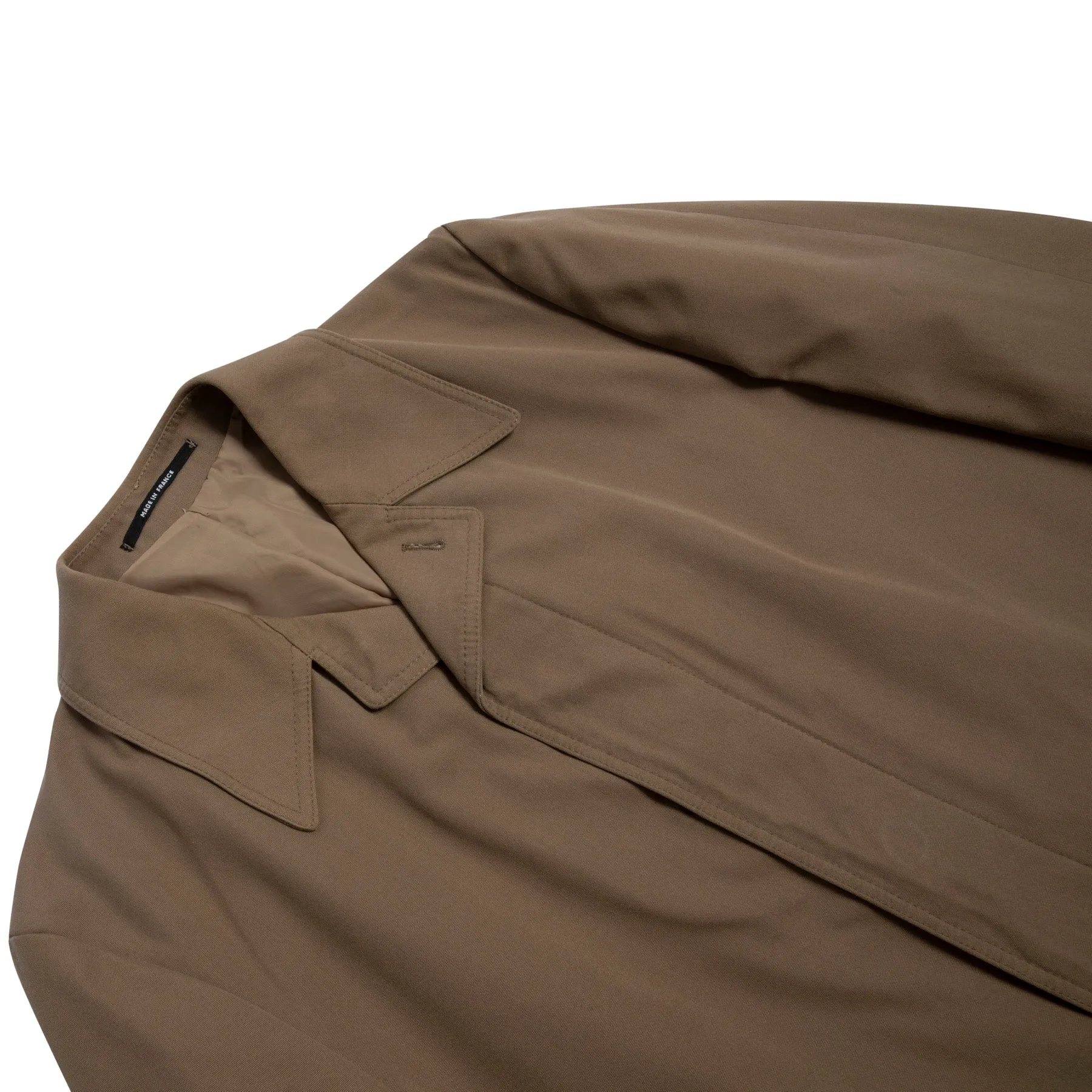 ? (France) Tergal Canvas Weave Revere Collar Balmacaan Coat : XL