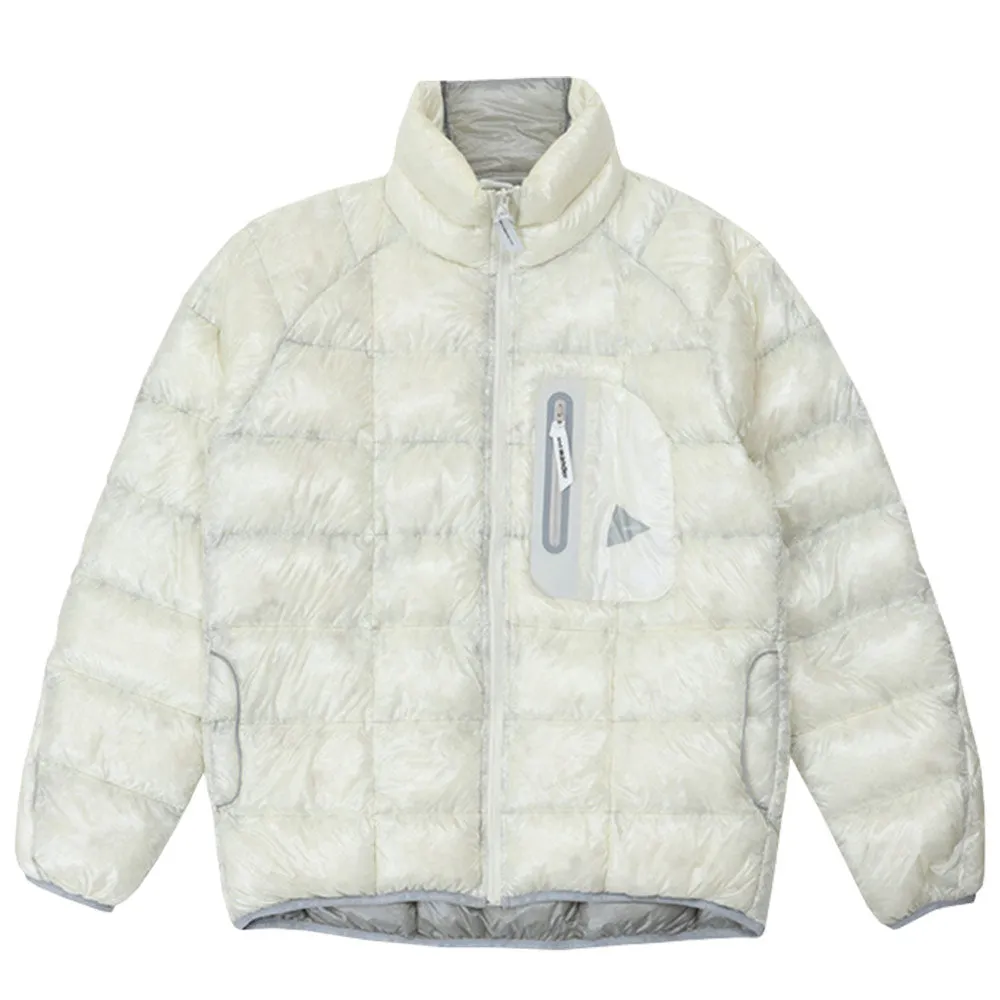 AND WANDER Diamond Stitch Down Jacket Off White