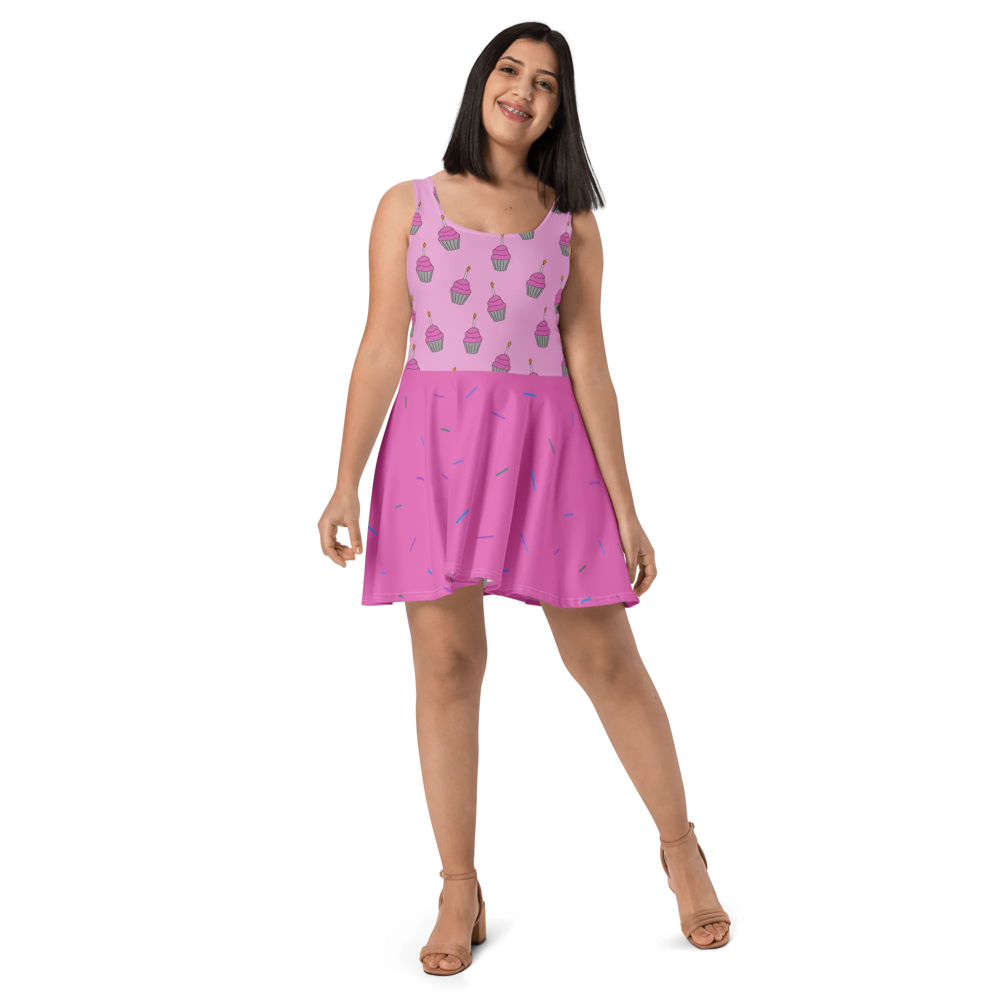 Birthday Cupcake Skater Dress (Adult XS-3XL)