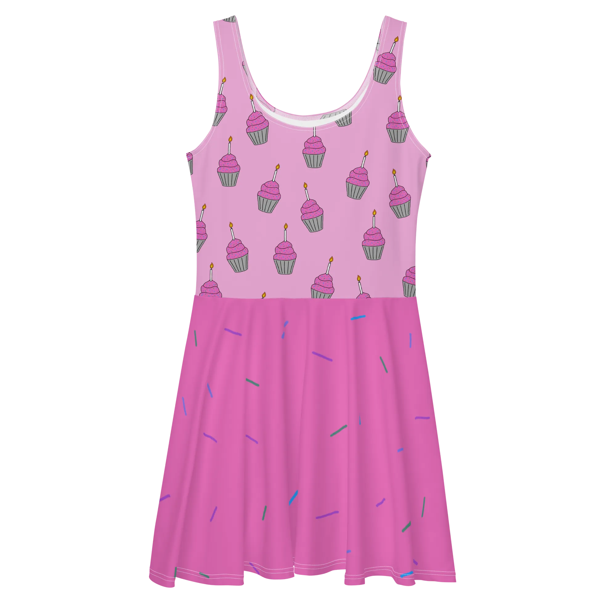 Birthday Cupcake Skater Dress (Adult XS-3XL)