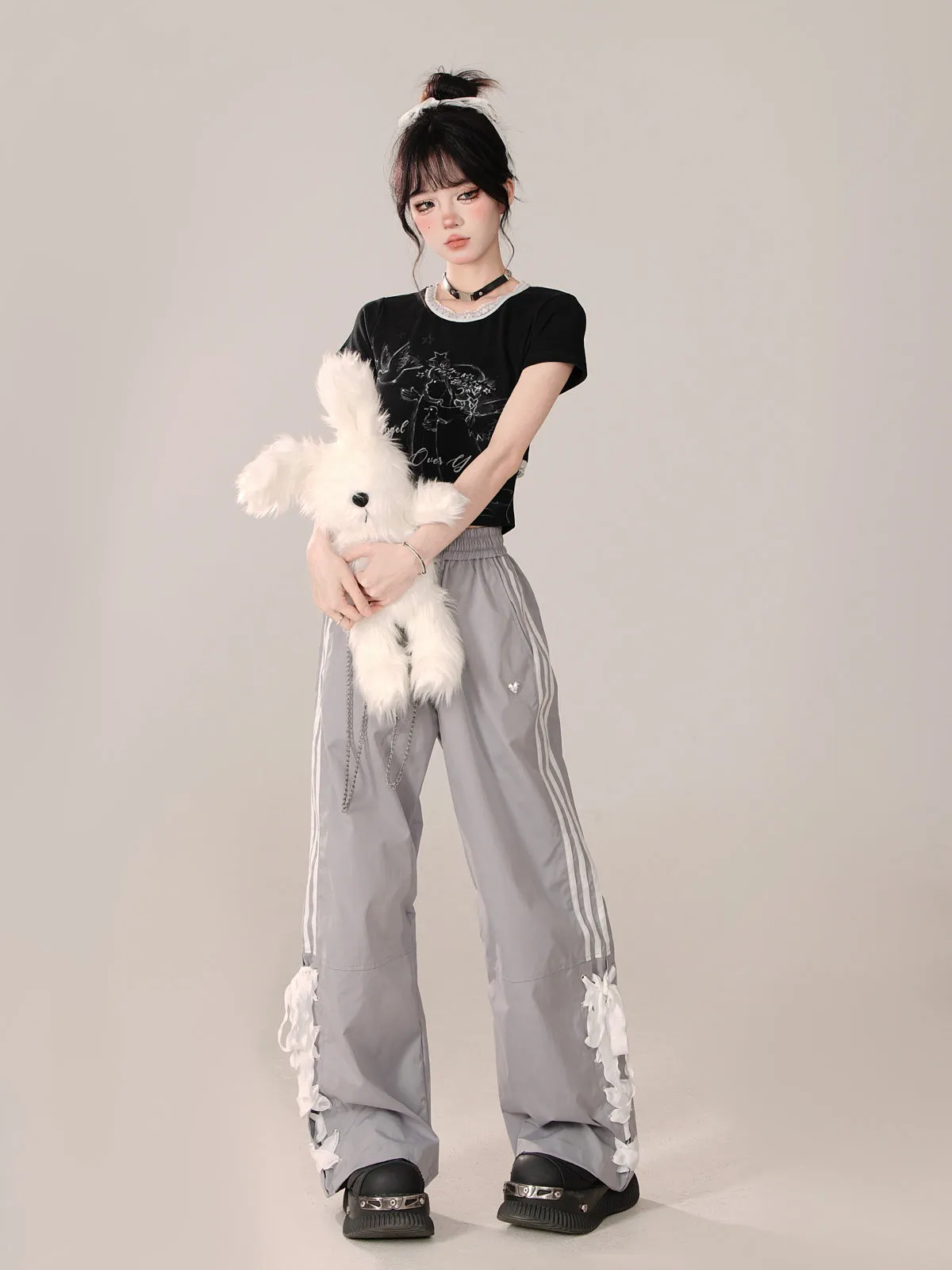 Black Little Short Angel Short Design Tops