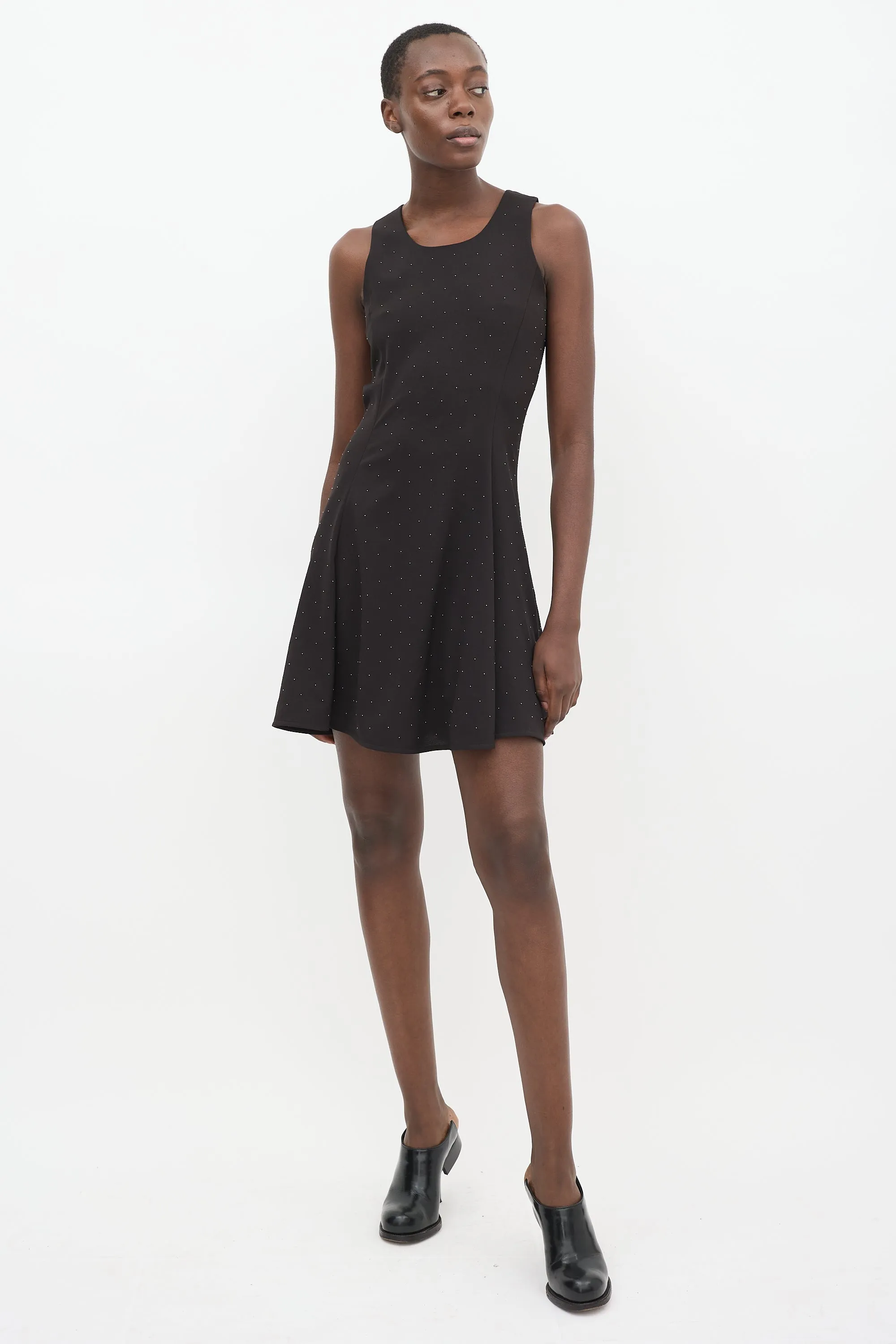Black Studded Skater Dress