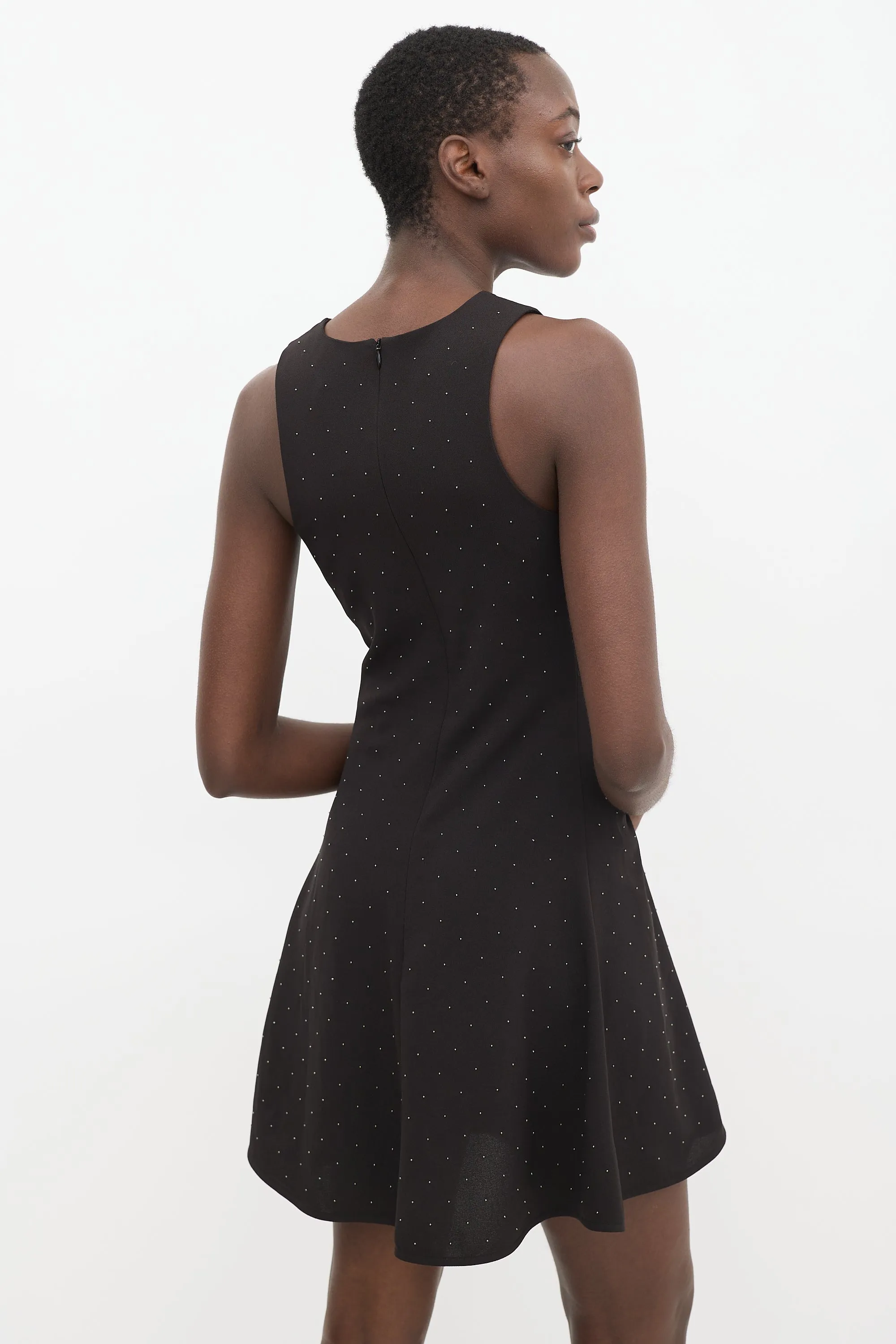 Black Studded Skater Dress