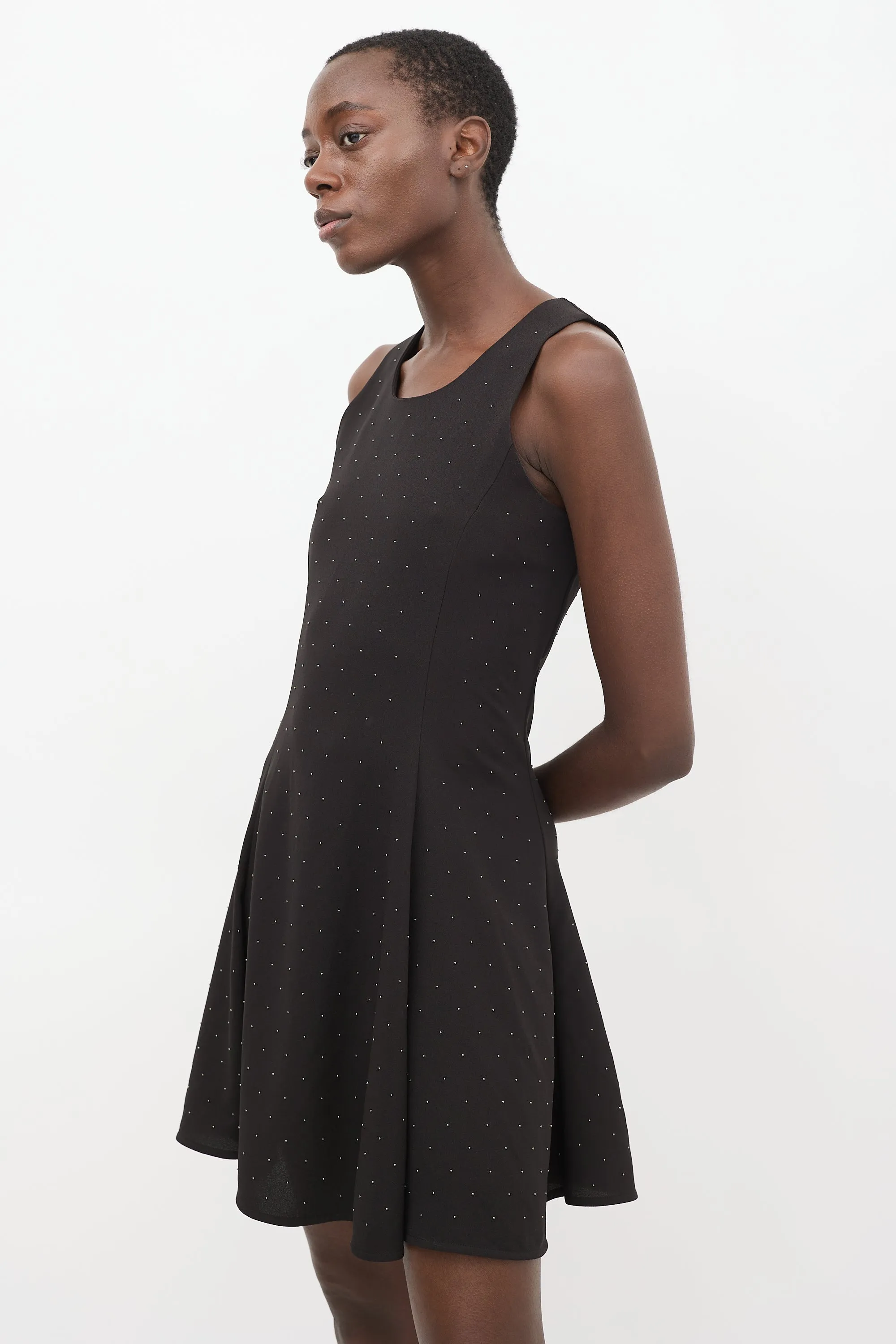 Black Studded Skater Dress