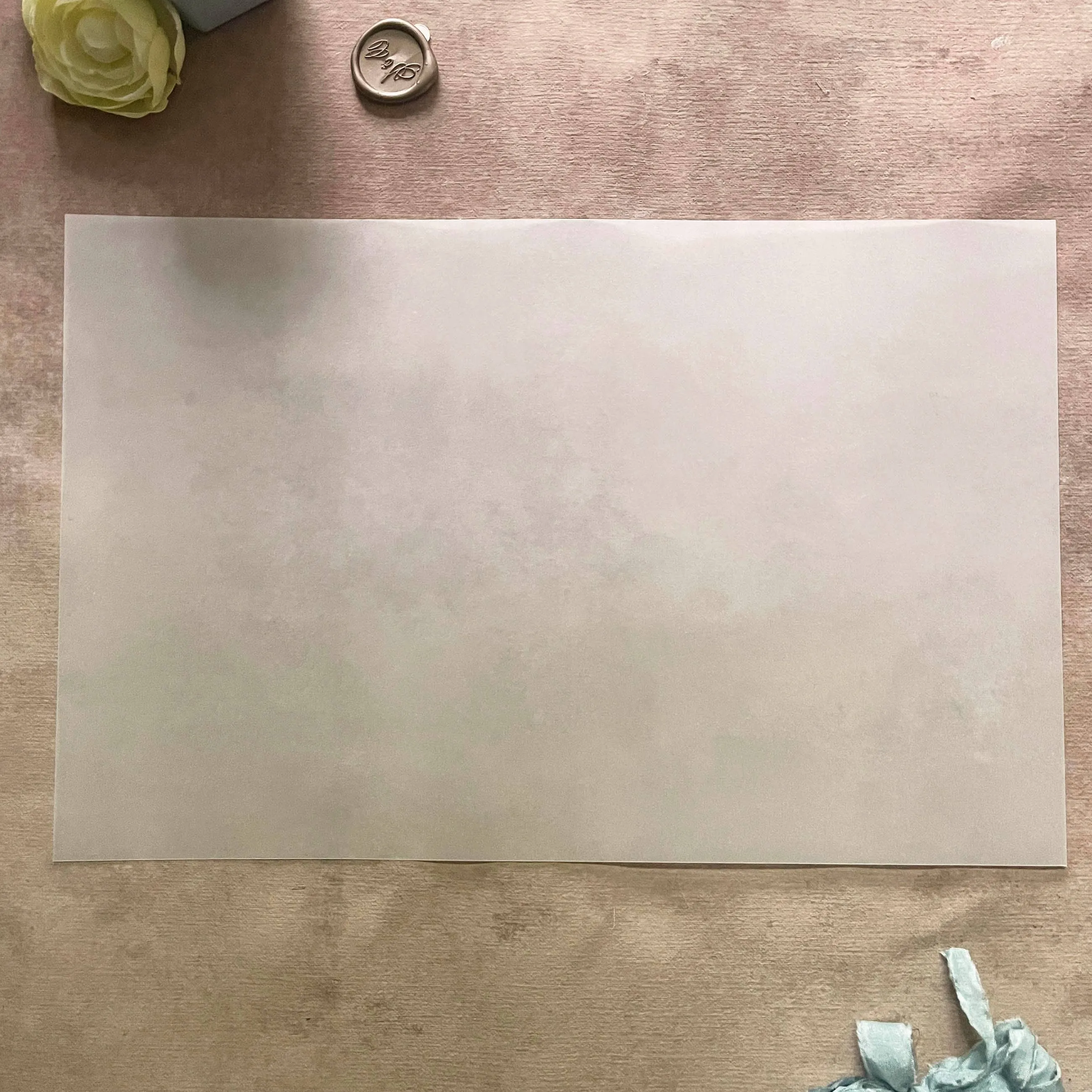 Blank Watercolor Vellum Wrap | A7 or A6 | Set of 10