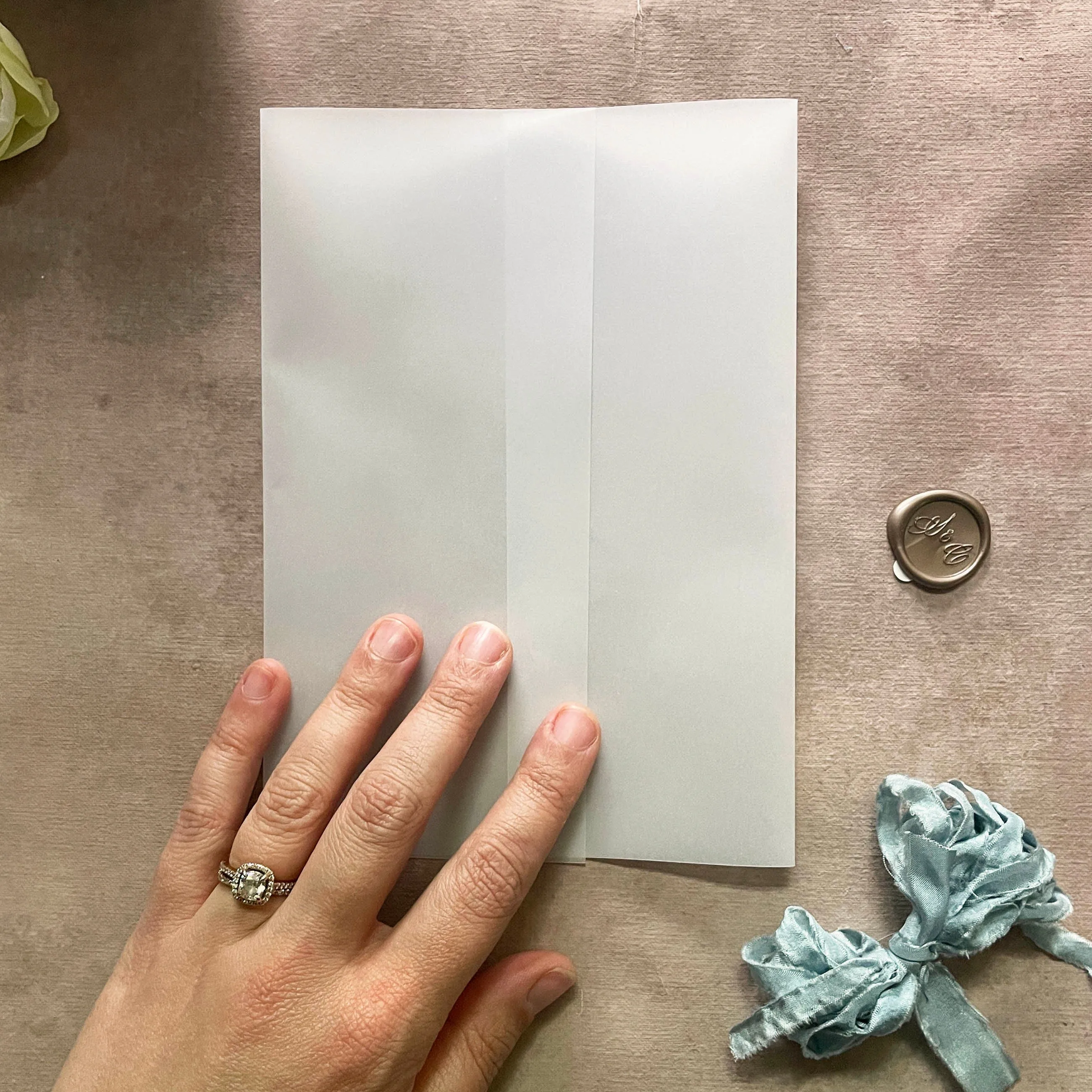 Blank Watercolor Vellum Wrap | A7 or A6 | Set of 10