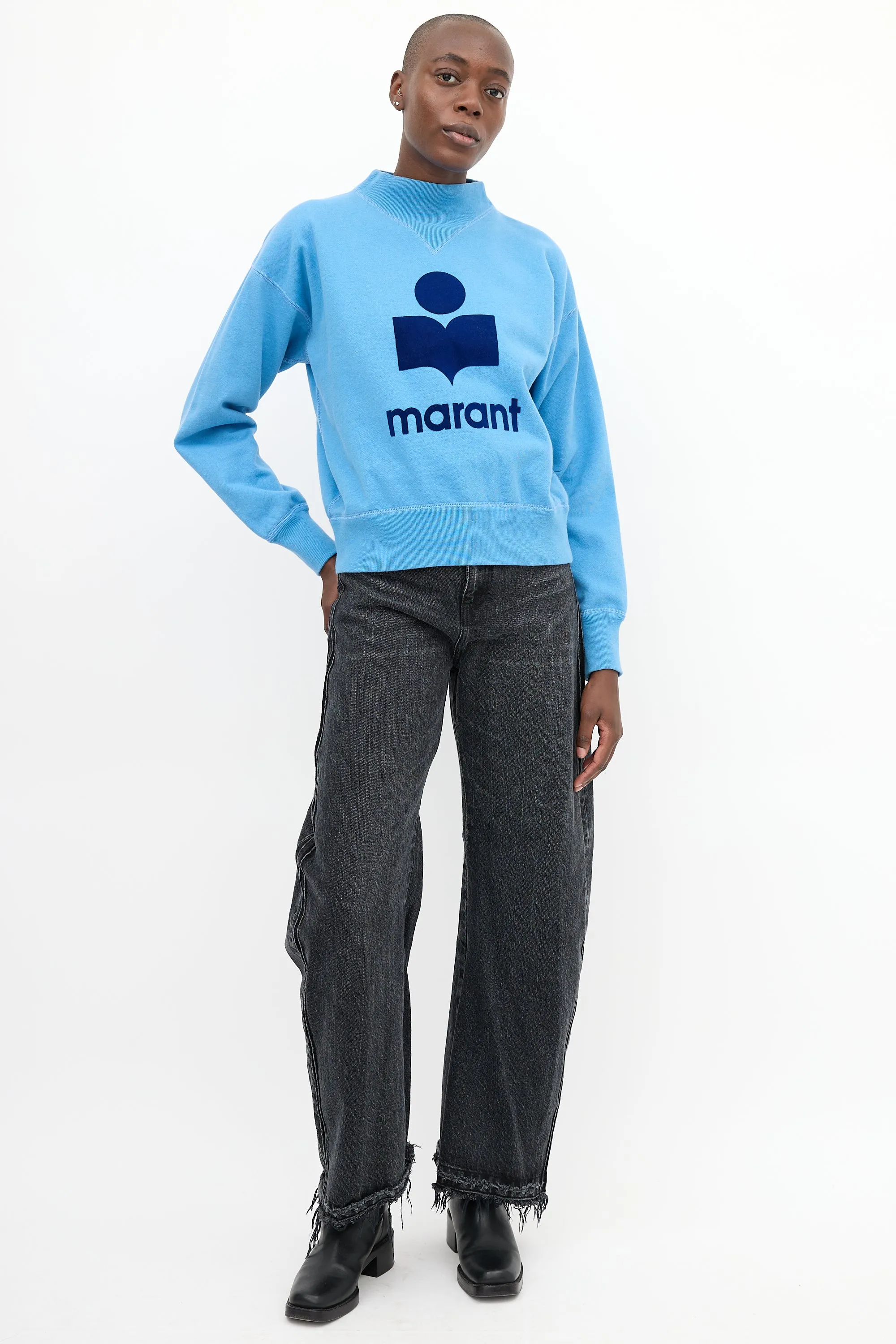 Blue Logo Moby Sweatshirt
