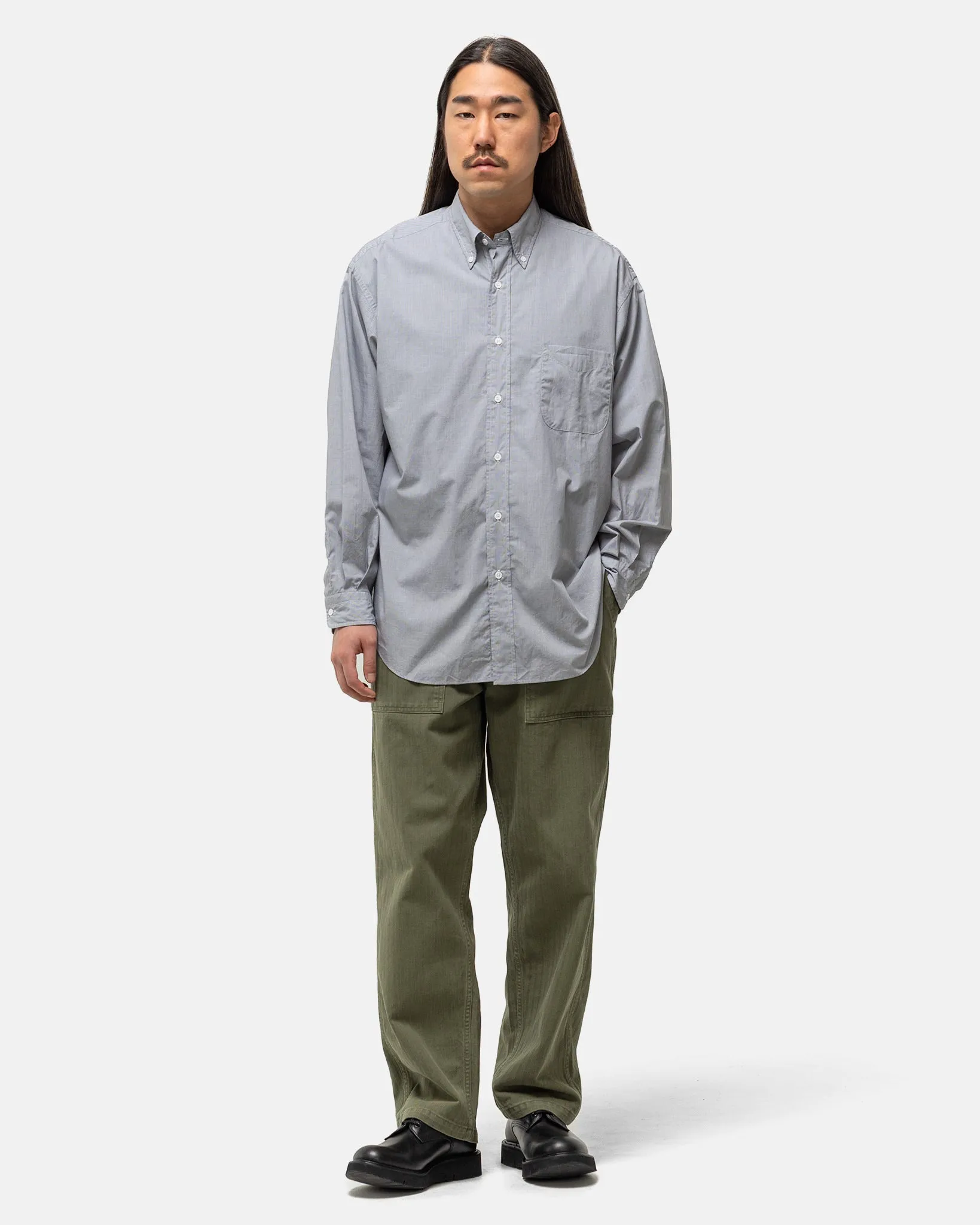 Broad Button Down Shirt Grey