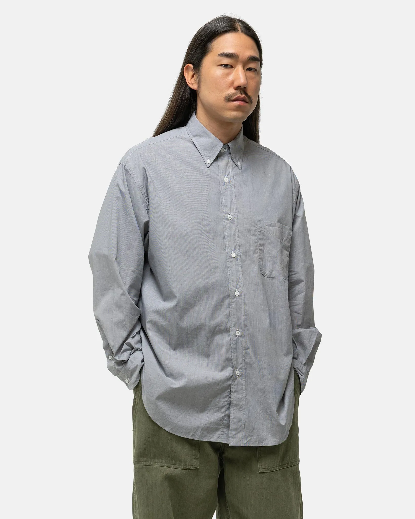Broad Button Down Shirt Grey