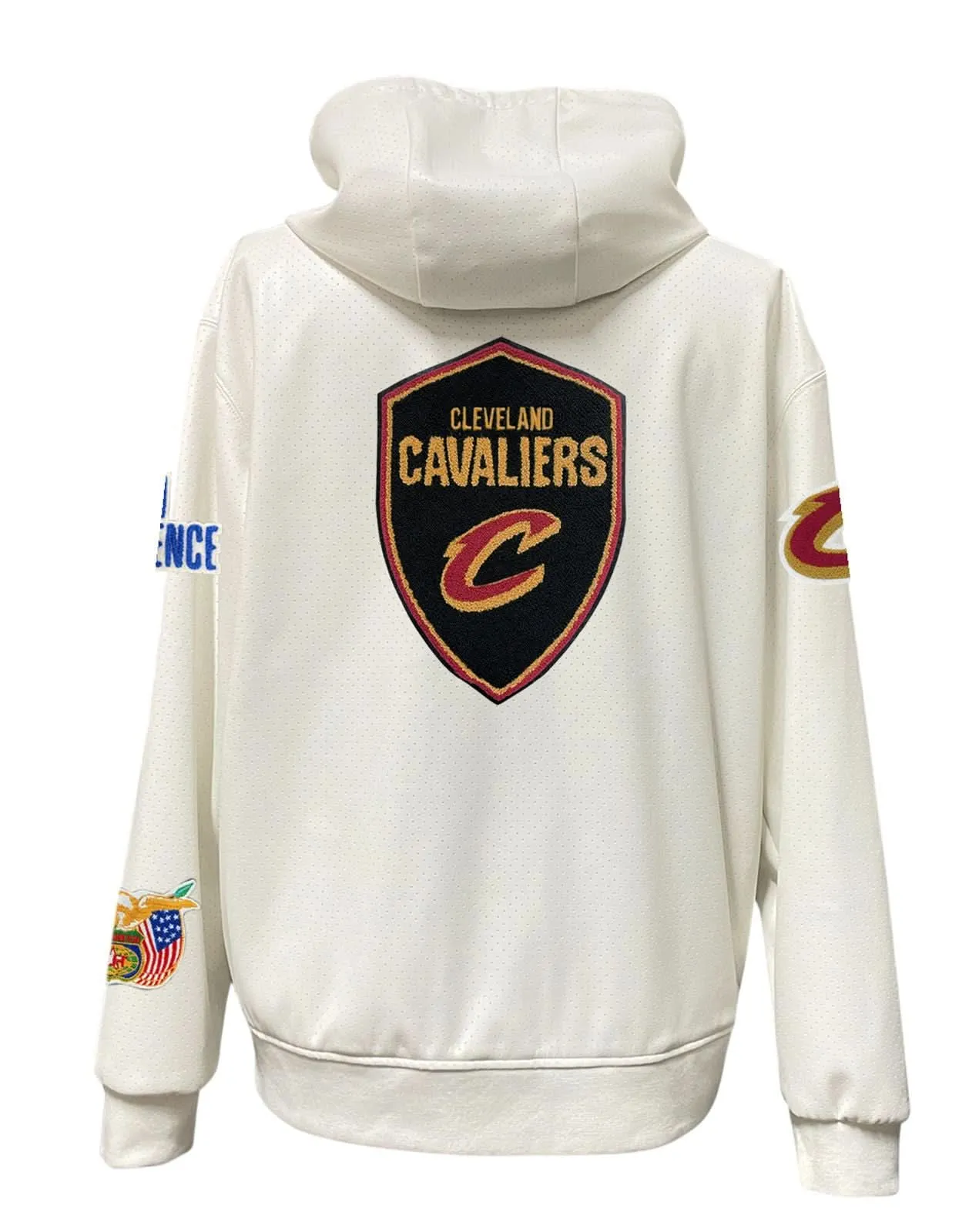 CLEVELAND CAVALIERS LIGHTWEIGHT VEGAN ZIP-UP HOODED JACKET WHITE
