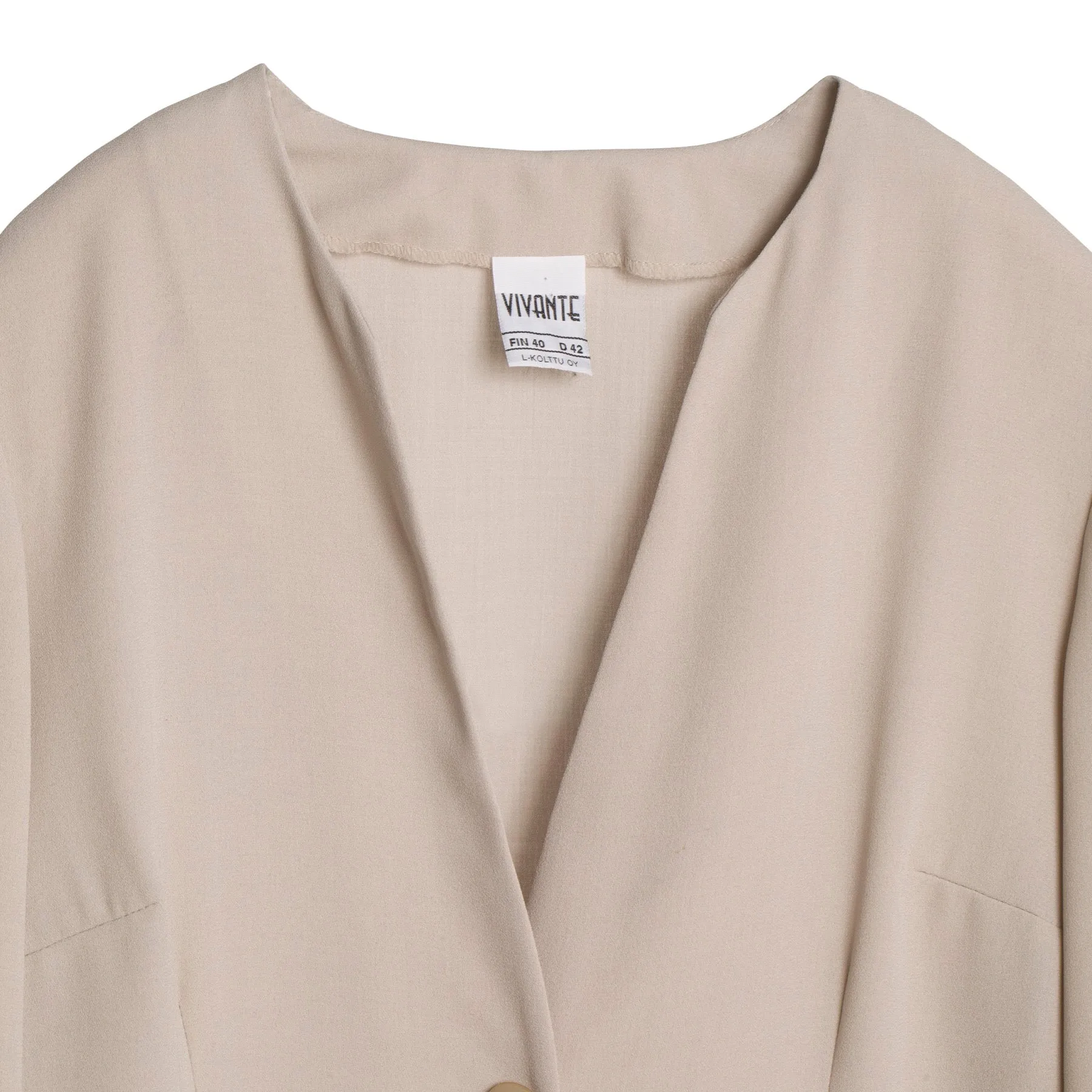 Crêpe Weave Collarless Armseye Swagger Coat