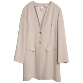 Crêpe Weave Collarless Armseye Swagger Coat