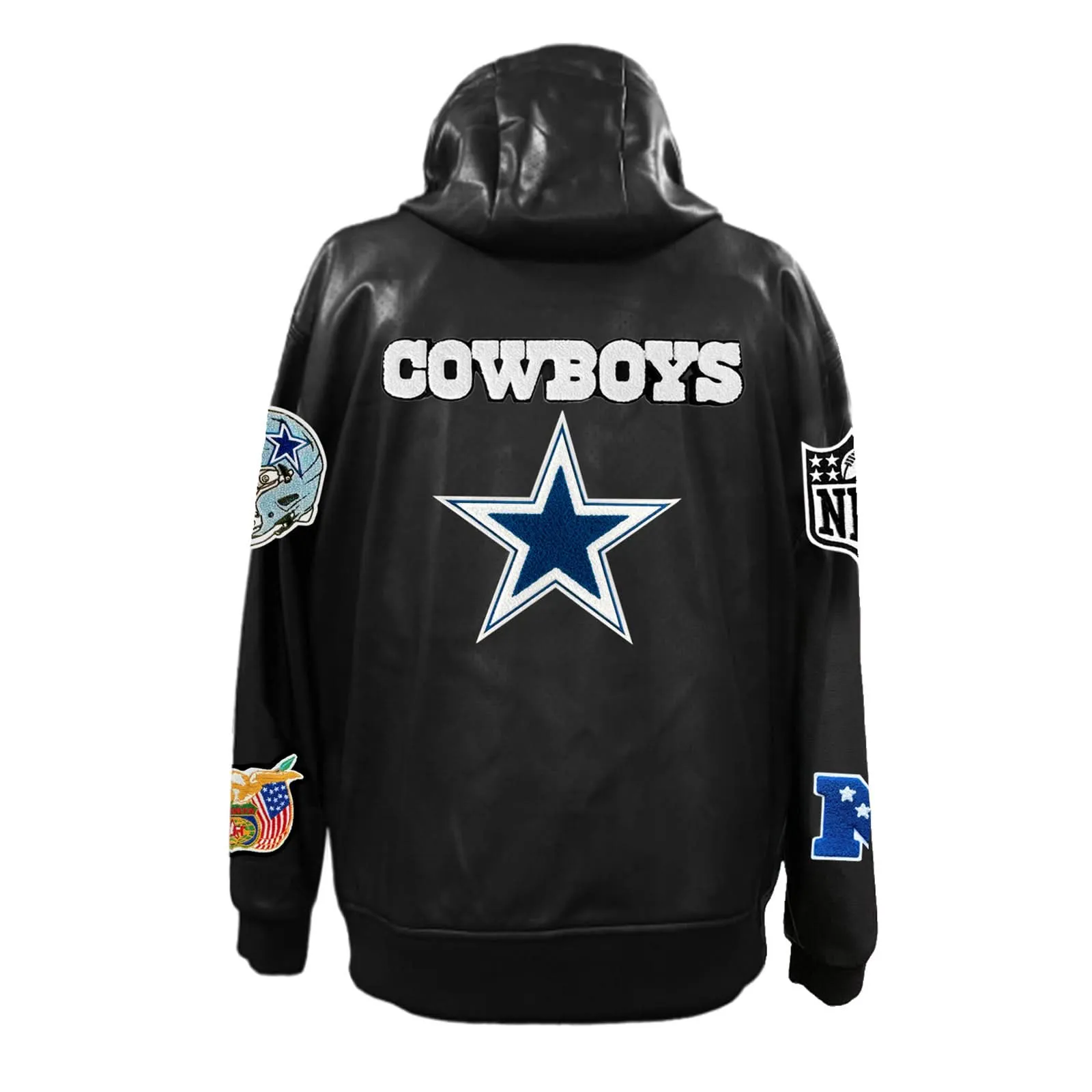 DALLAS COWBOYS LIGHTWEIGHT VEGAN ZIP-UP HOODED JACKET