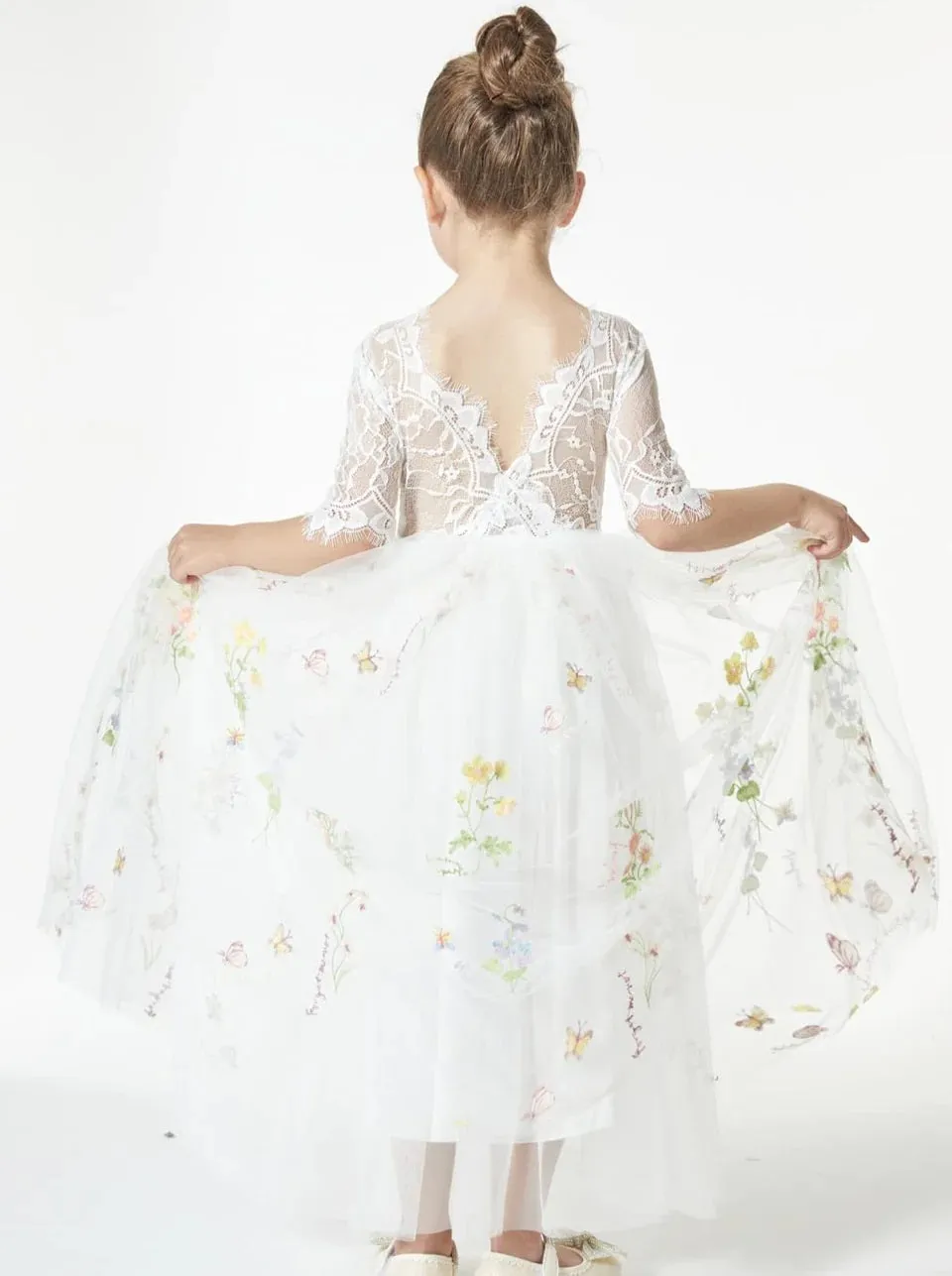 Enchanted Dress - Embroidered White Lace
