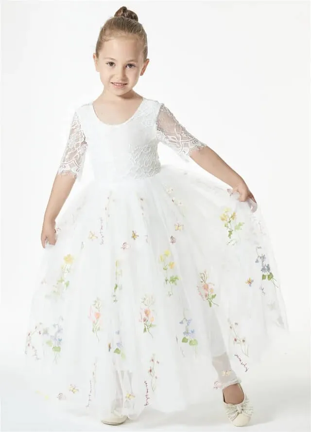 Enchanted Dress - Embroidered White Lace