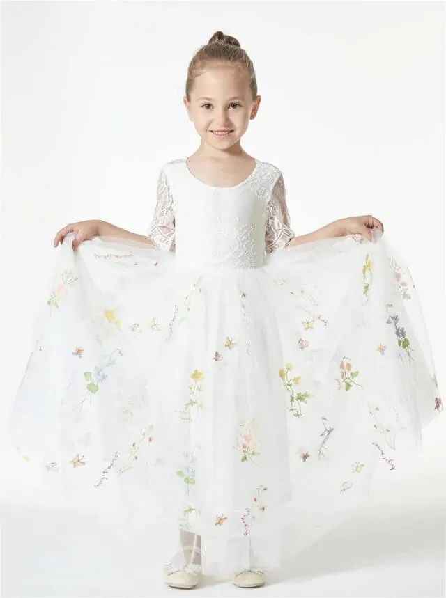 Enchanted Dress - Embroidered White Lace