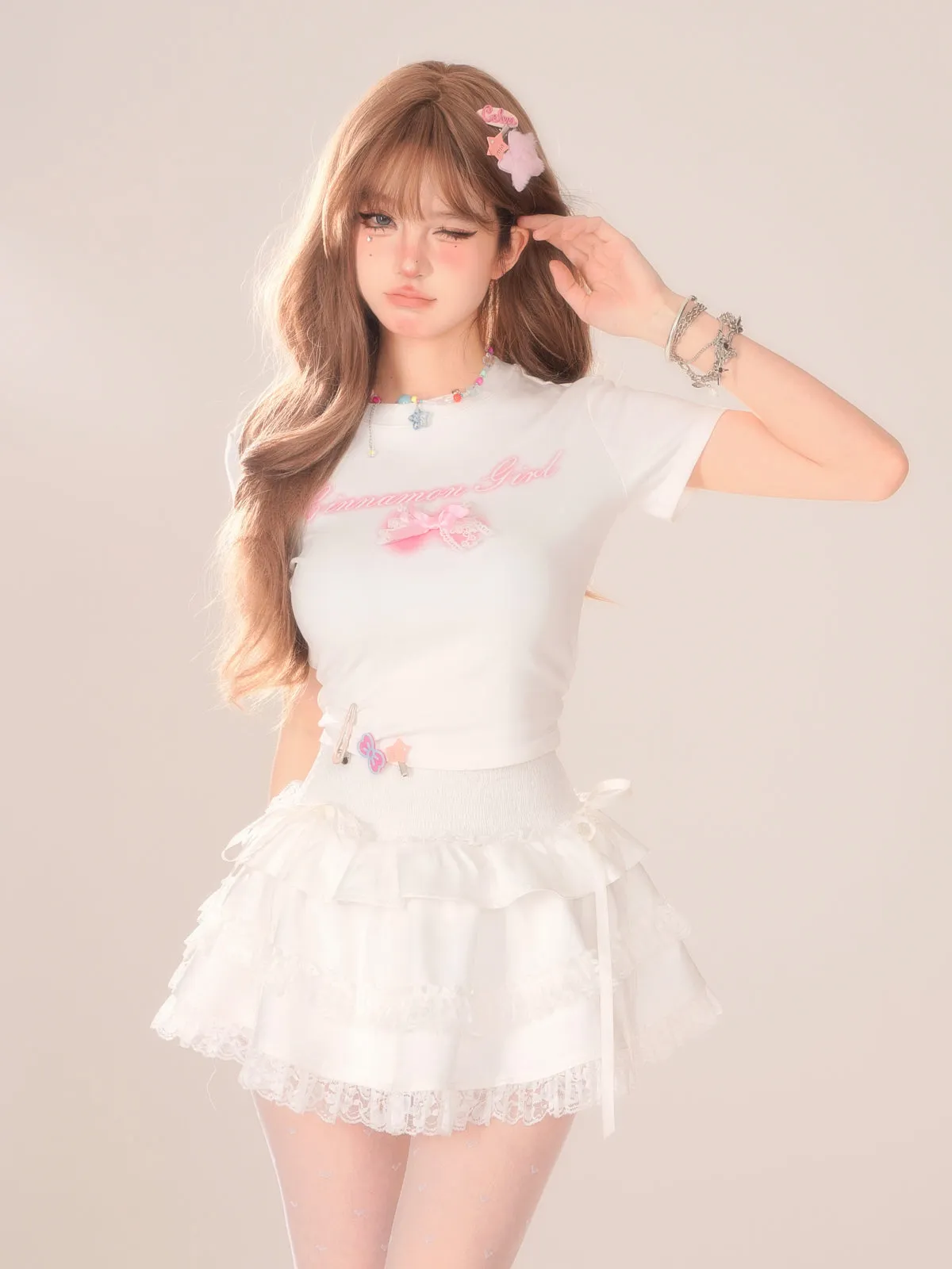 Flying Slimming Short Love Tops Black