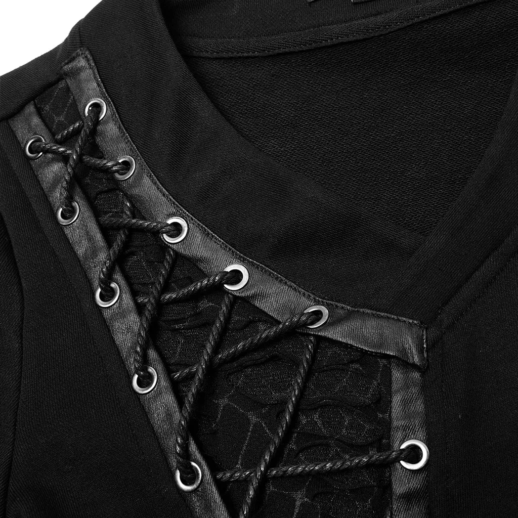 Gothic V-Neck Long Sleeve Hoodies