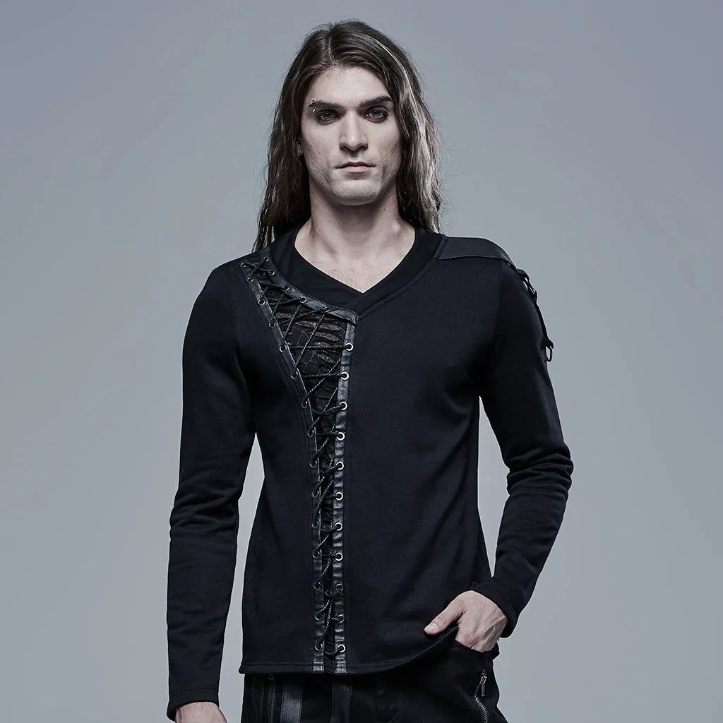 Gothic V-Neck Long Sleeve Hoodies