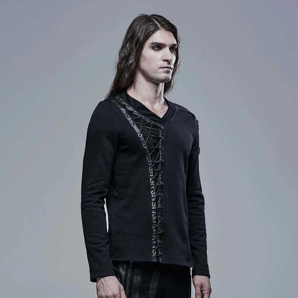 Gothic V-Neck Long Sleeve Hoodies
