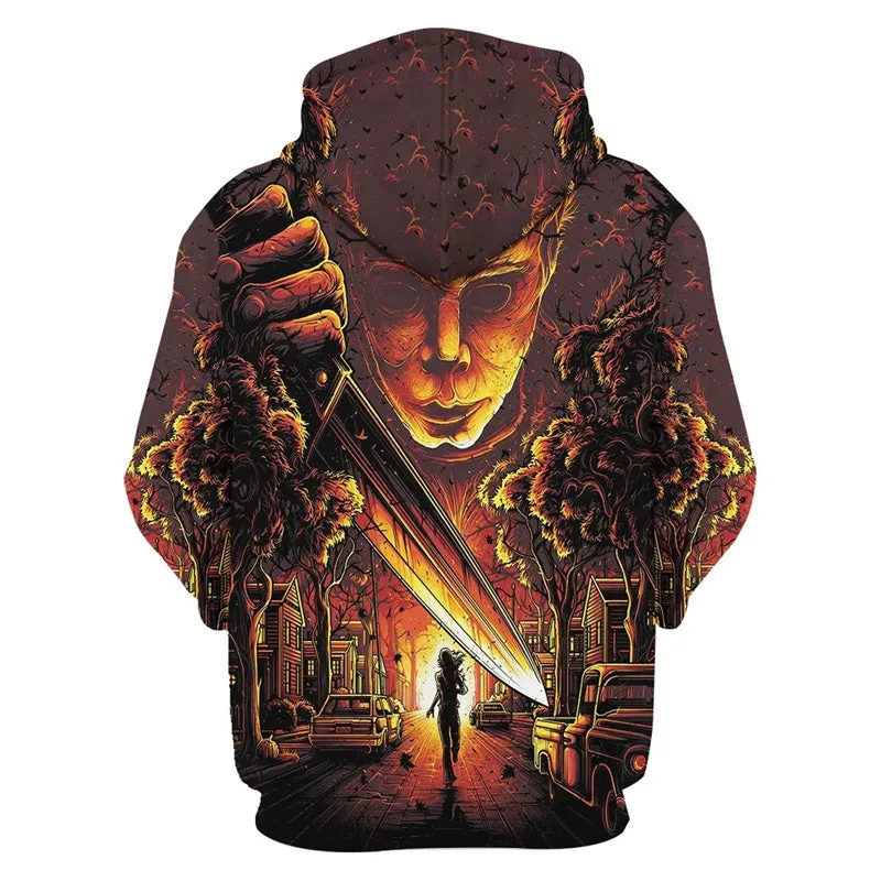 Halloween Hoodies Costumes Zip Up Hooded Sweatshirt Coat Jacket