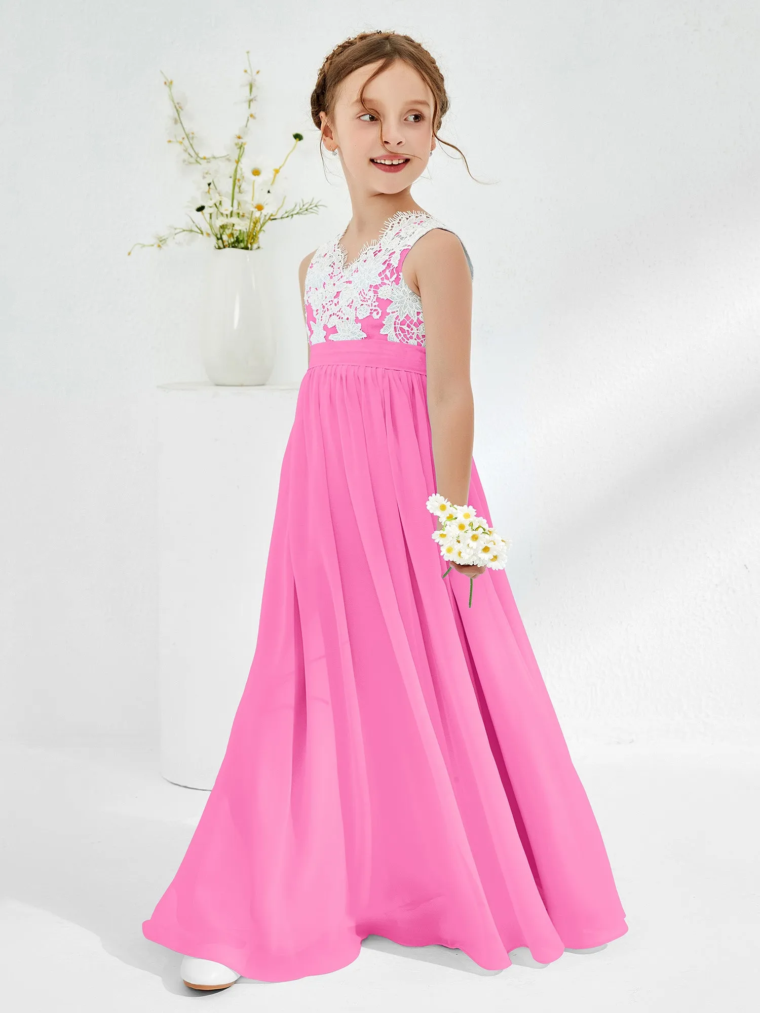 Lace Top Junior Bridesmaid Dresses Azalea