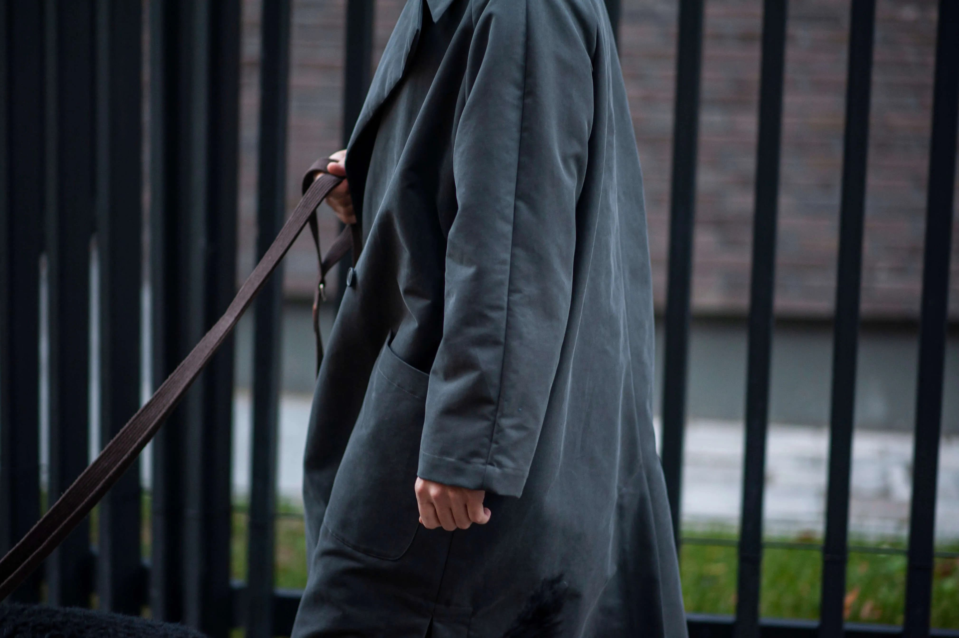 Men's heavy cotton long trench coat