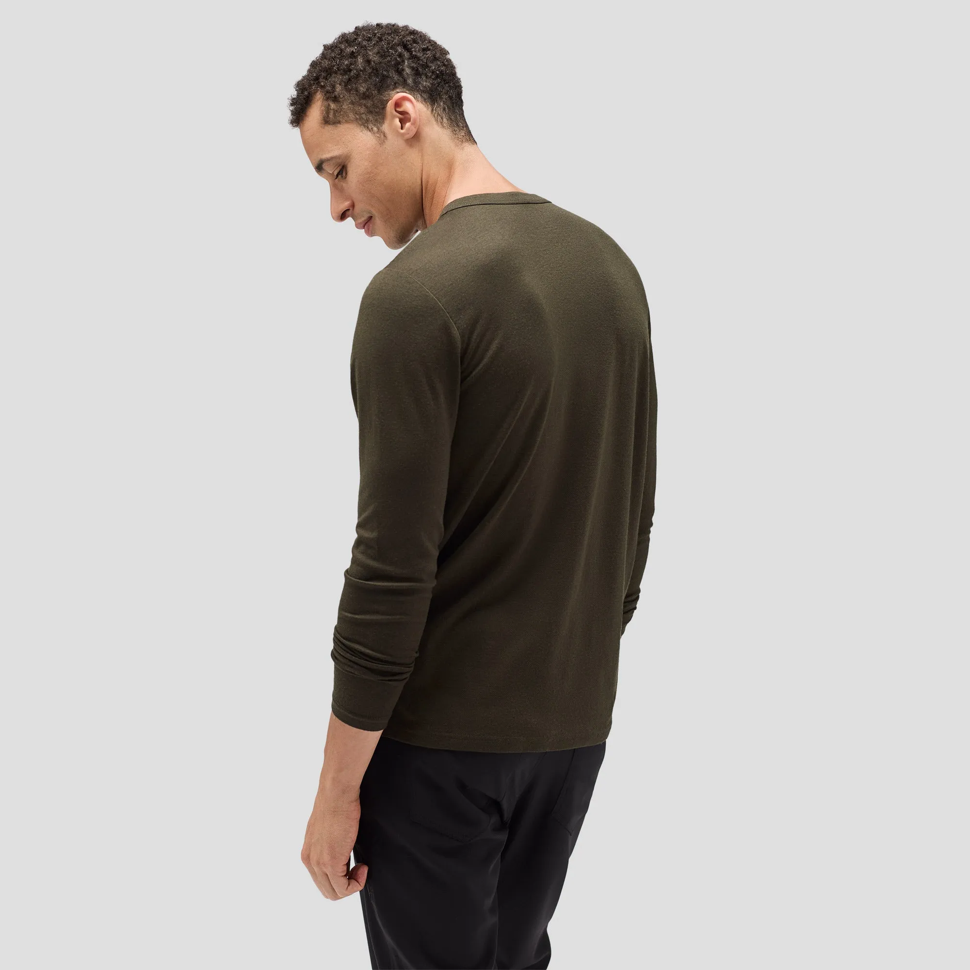 Men's Long Sleeve Merino Henley