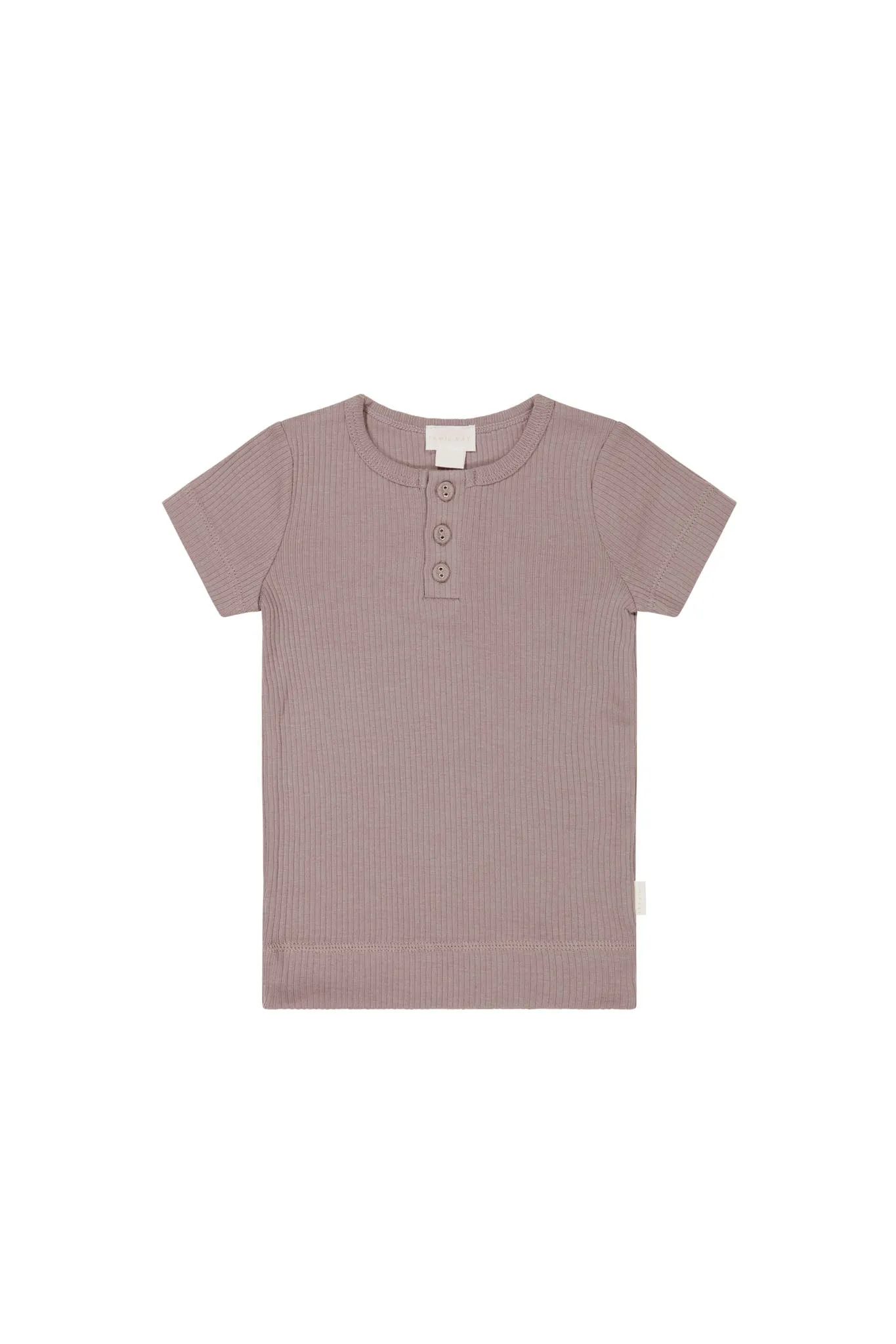 Organic Cotton Modal Henley Tee - Mauve Shadow