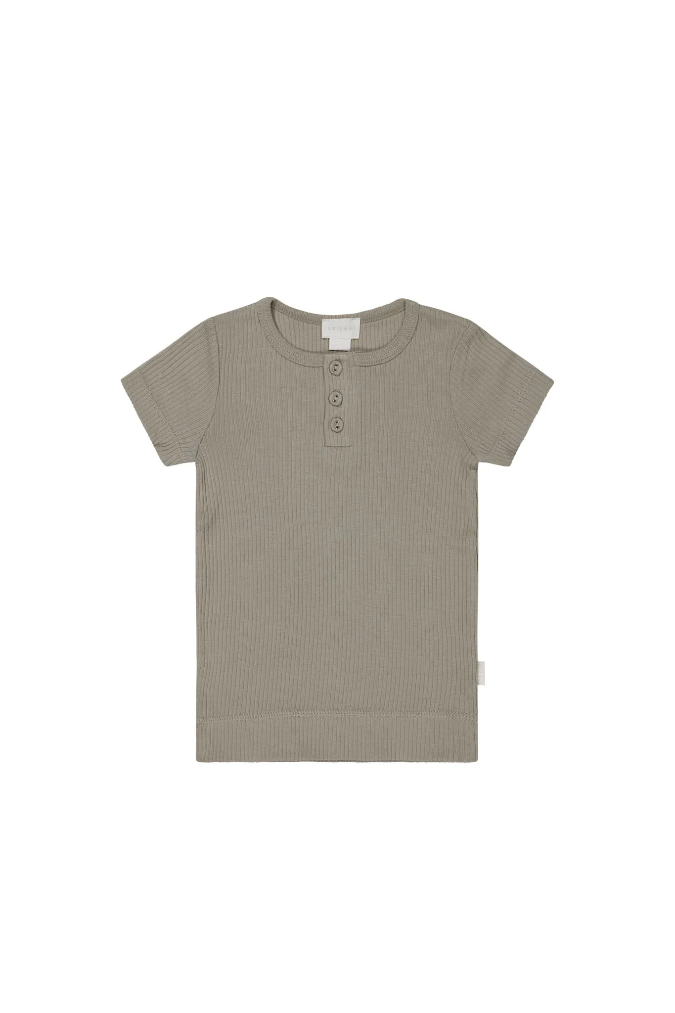 Organic Cotton Modal Henley Tee - Twig