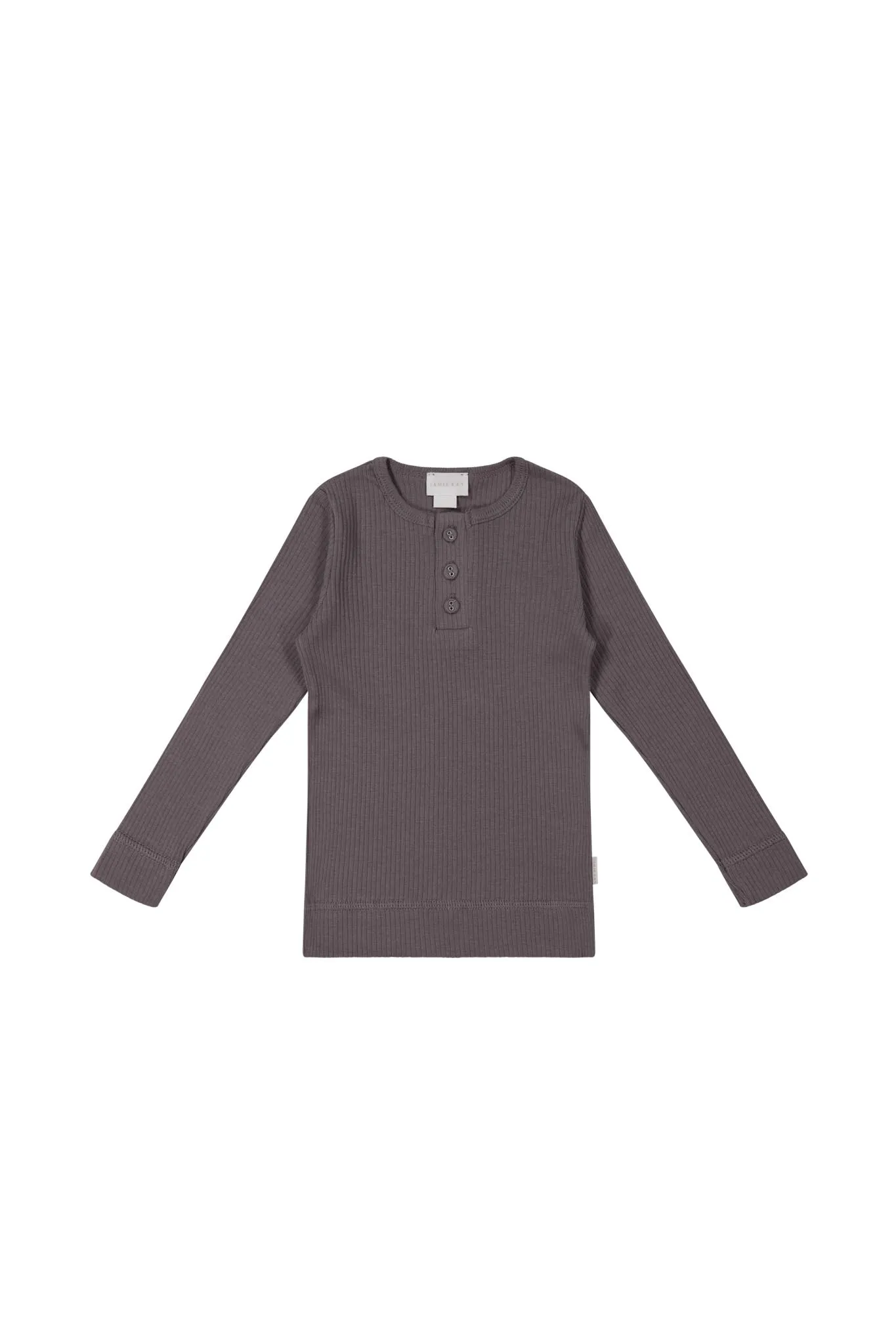 Organic Cotton Modal Long Sleeve Henley - Carob