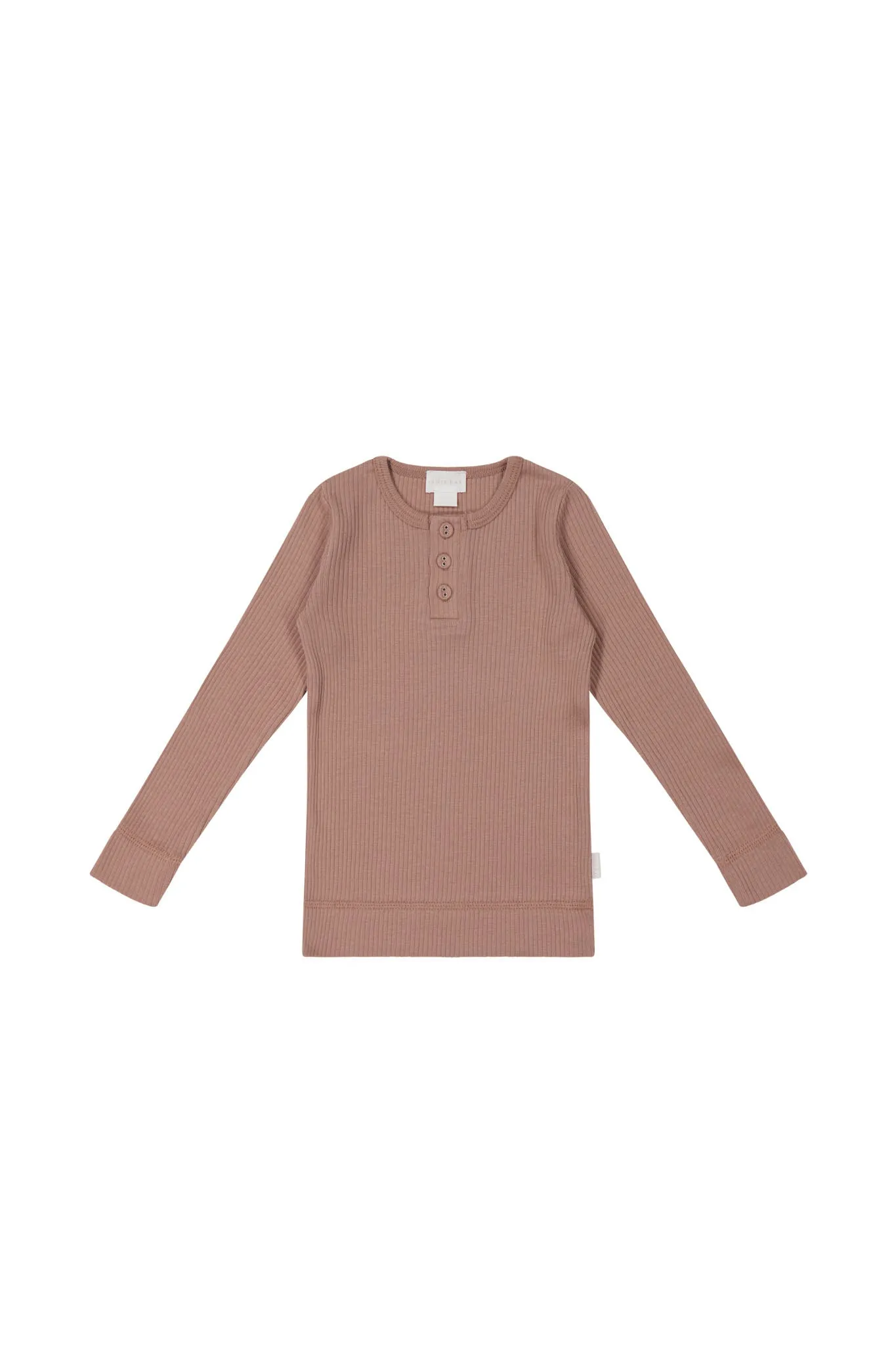 Organic Cotton Modal Long Sleeve Henley - Powder