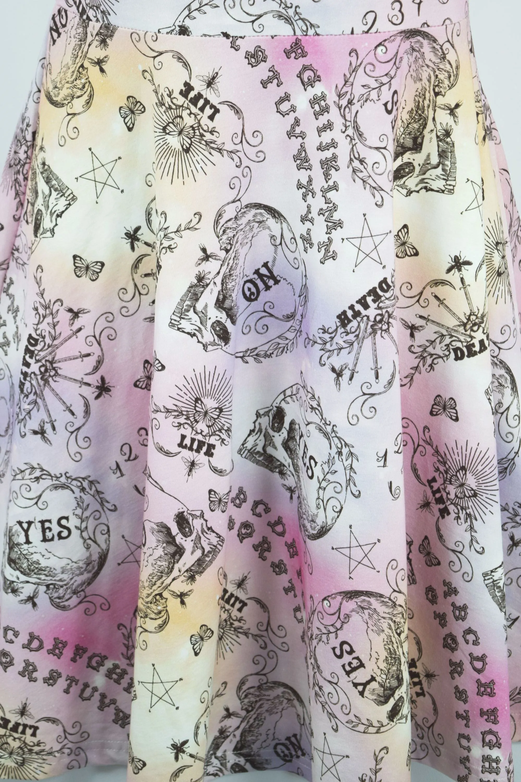 Pastel Goth Ouija Board Mock Neck Sleeveless Skater Mini Dress - Aether Dress