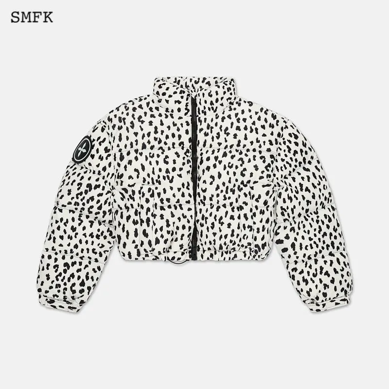 Short Body Down Jacket In Leopard Print