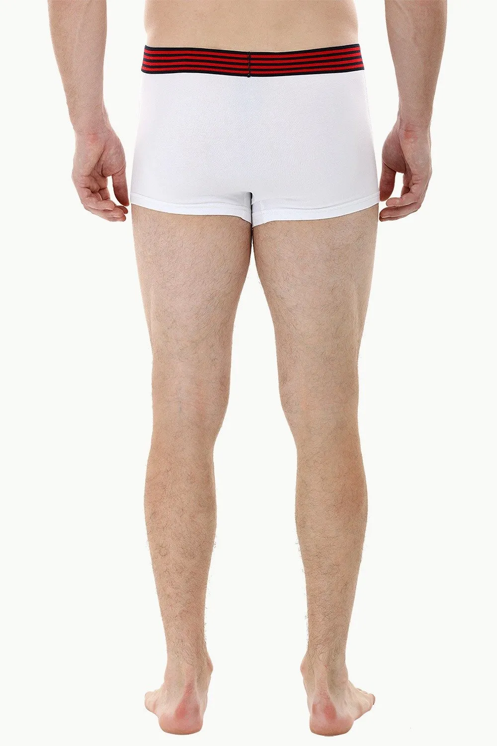 Side Fly Knit White Boxer Trunks