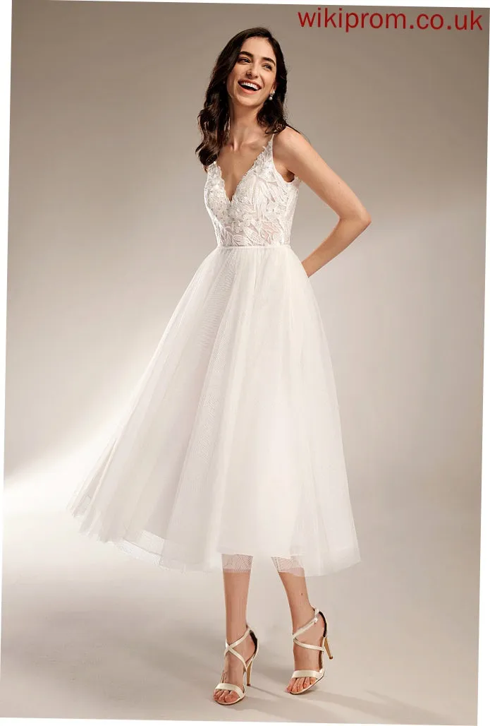Wedding Dresses Maisie V-neck Wedding Dress Tea-Length A-Line