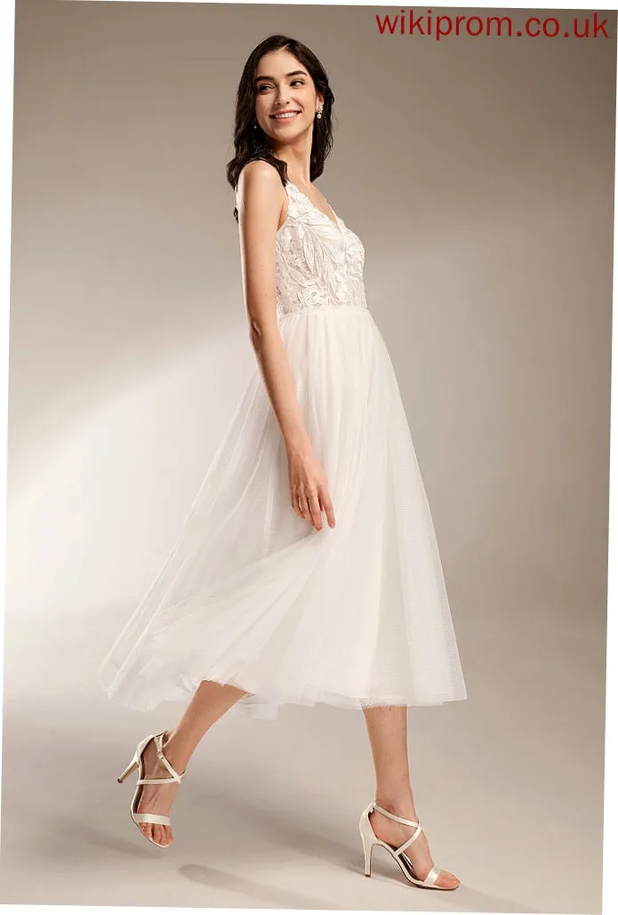 Wedding Dresses Maisie V-neck Wedding Dress Tea-Length A-Line