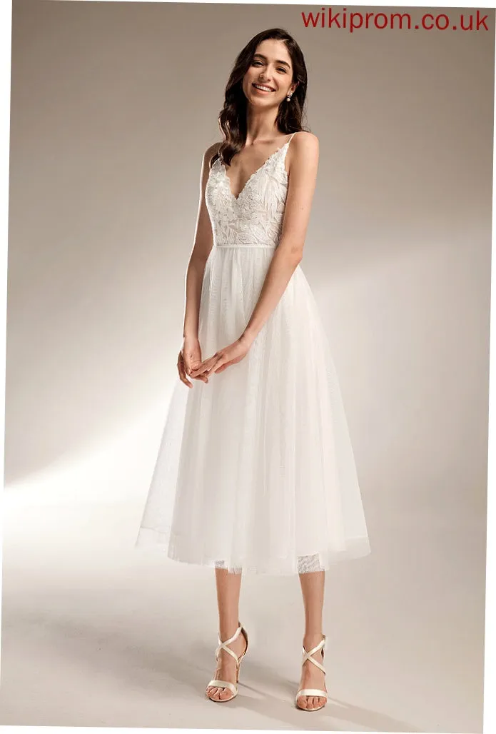 Wedding Dresses Maisie V-neck Wedding Dress Tea-Length A-Line