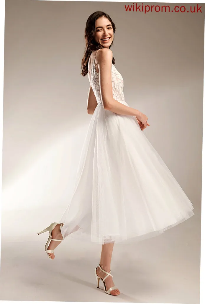 Wedding Dresses Maisie V-neck Wedding Dress Tea-Length A-Line
